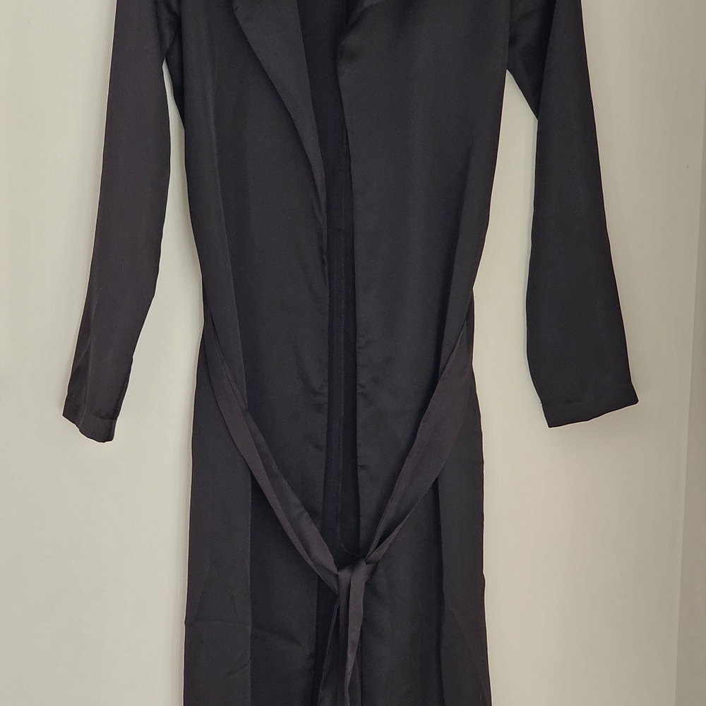 Room Service Black Satin Robe - Picture 4 of 8